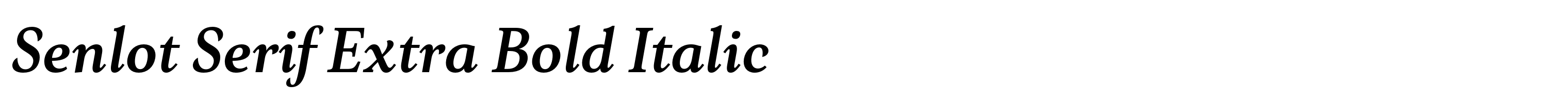 Senlot Serif Extra Bold Italic